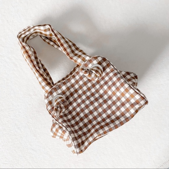 Topshop Brown and White Checkered Mini Bag - Picture 13 of 13